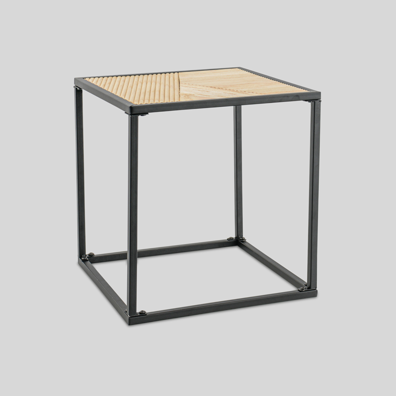 Table plateau en bois strié 'Jenna'
