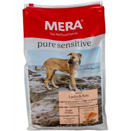 Ração para animais de estimação Mera Pure Sensitive com sabor de salmão e arroz