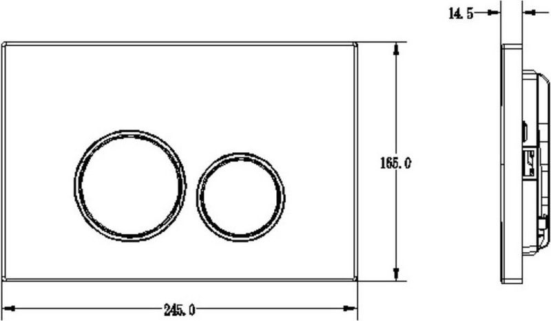 OUTLET Bedieningsplaat StarBlueDisc Doppio 25 TBV Geberit UP100 UP320 Mat Chroom