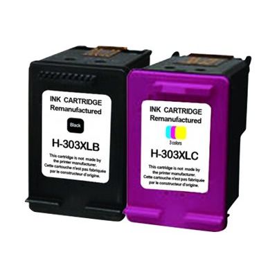 Cartouche compatible HP 303XL - pack de 2 - noir, cyan, magenta, jaune - Uprint