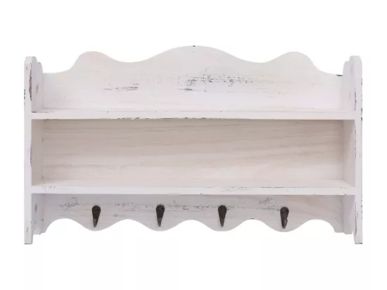 Porte-manteau mural Blanc 50x10x30 cm Bois