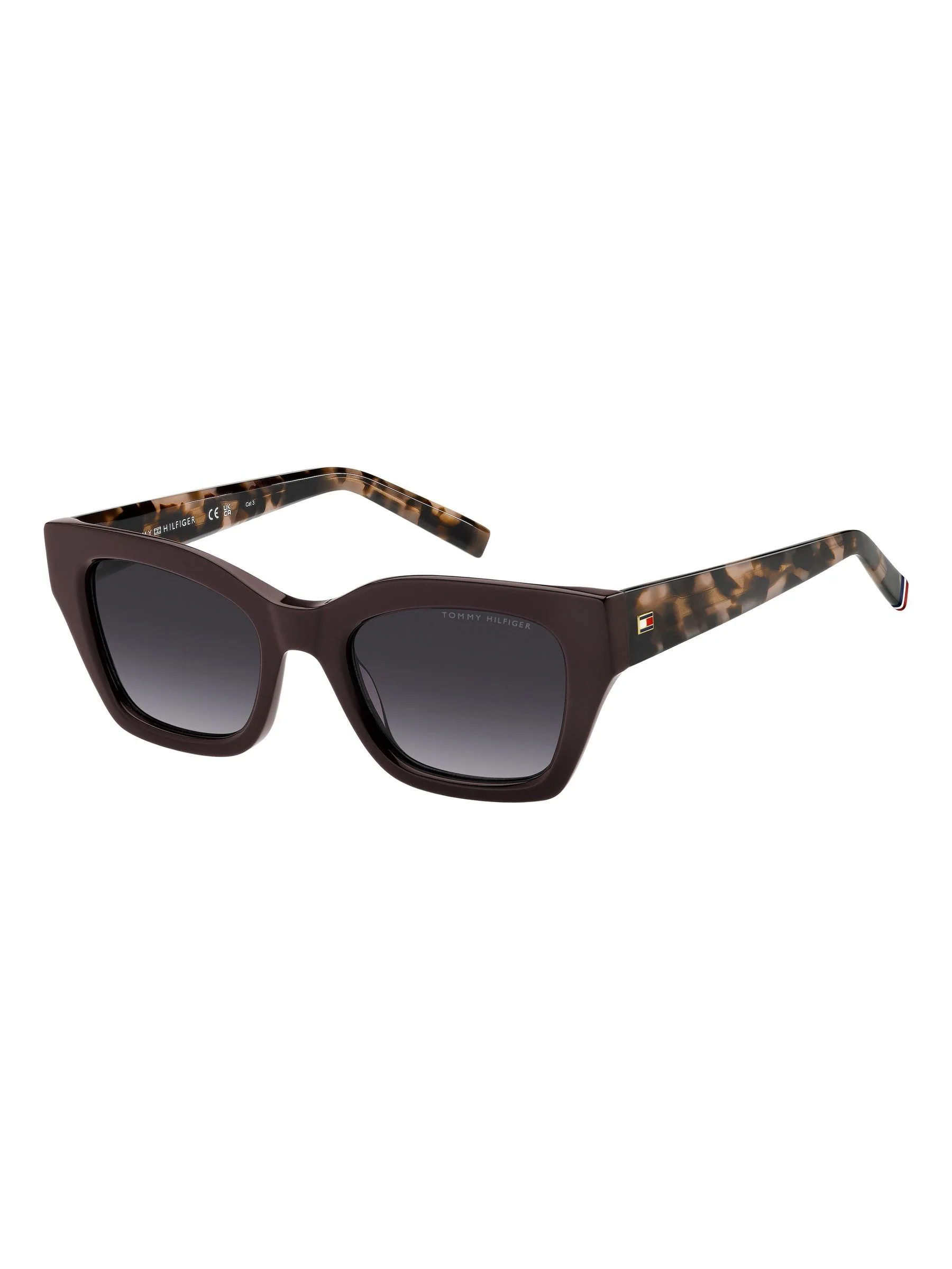 Tommy Hilfiger Cat Eye Sunglasses in Burgundy and Pink Havana