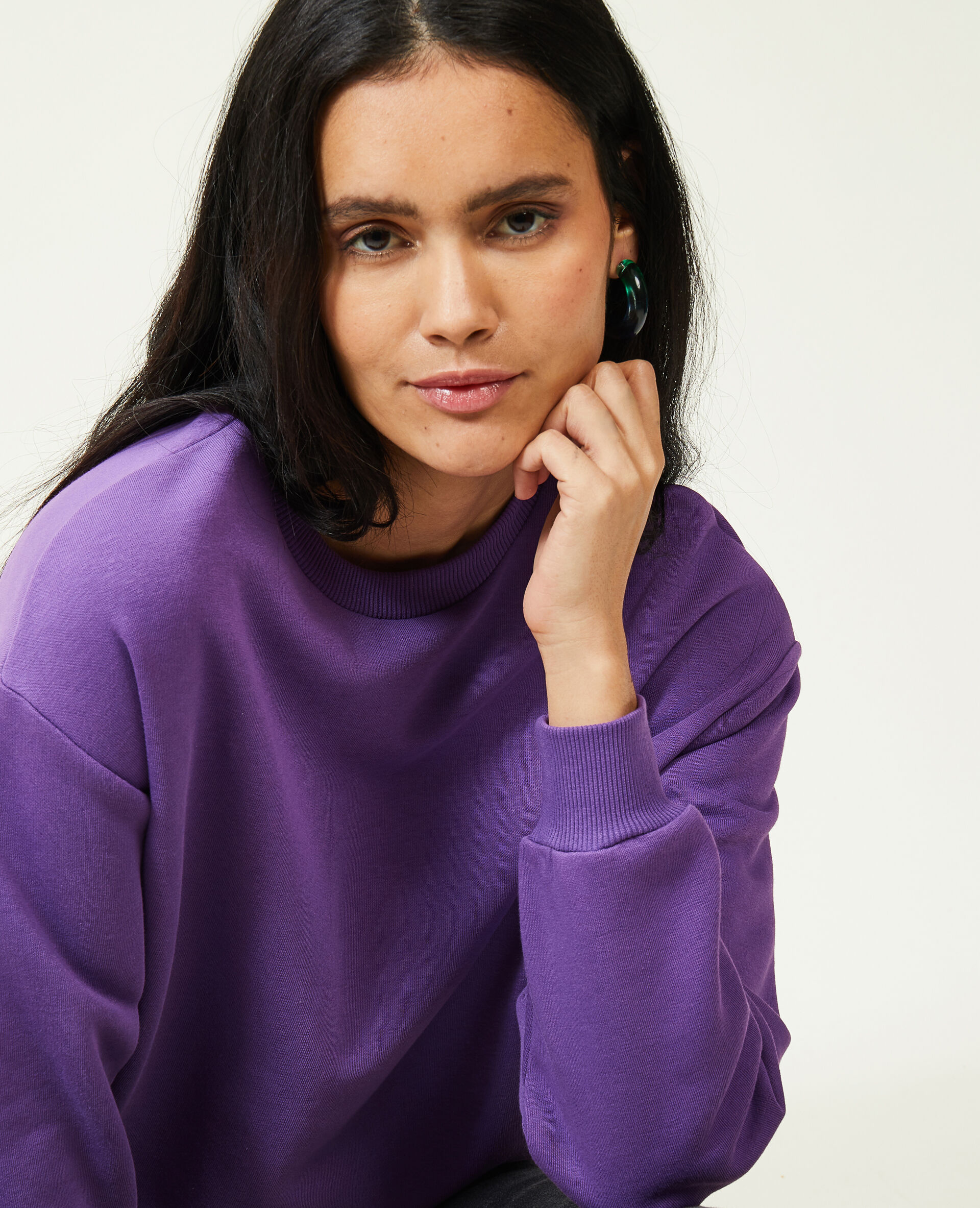 Sweat col rond - Violet