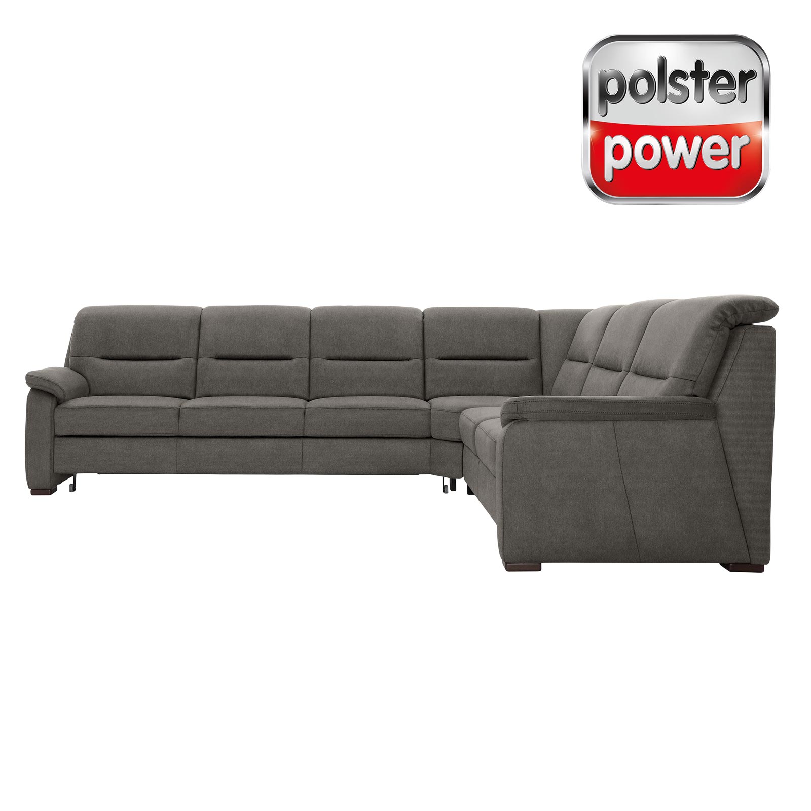 polsterpower Ecksofa - Belle grey - Basismodell - rechts