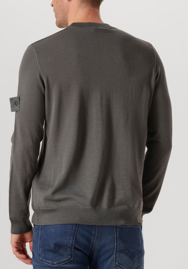 donkergrijze stone island trui crew neck