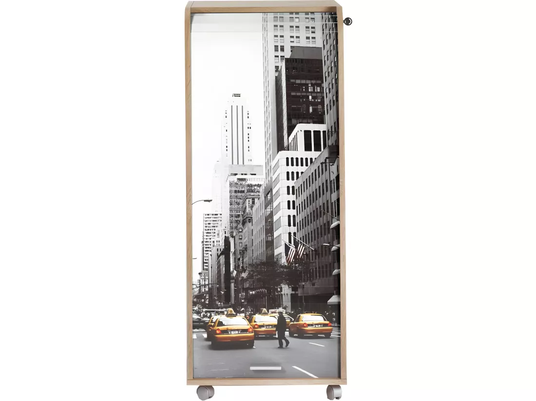 Caisson de Bureau Chêne 3 Tiroirs 3 Niches Mobile Serrure 47,2 x 107,6 x 47 cm - Coloris: New York 504