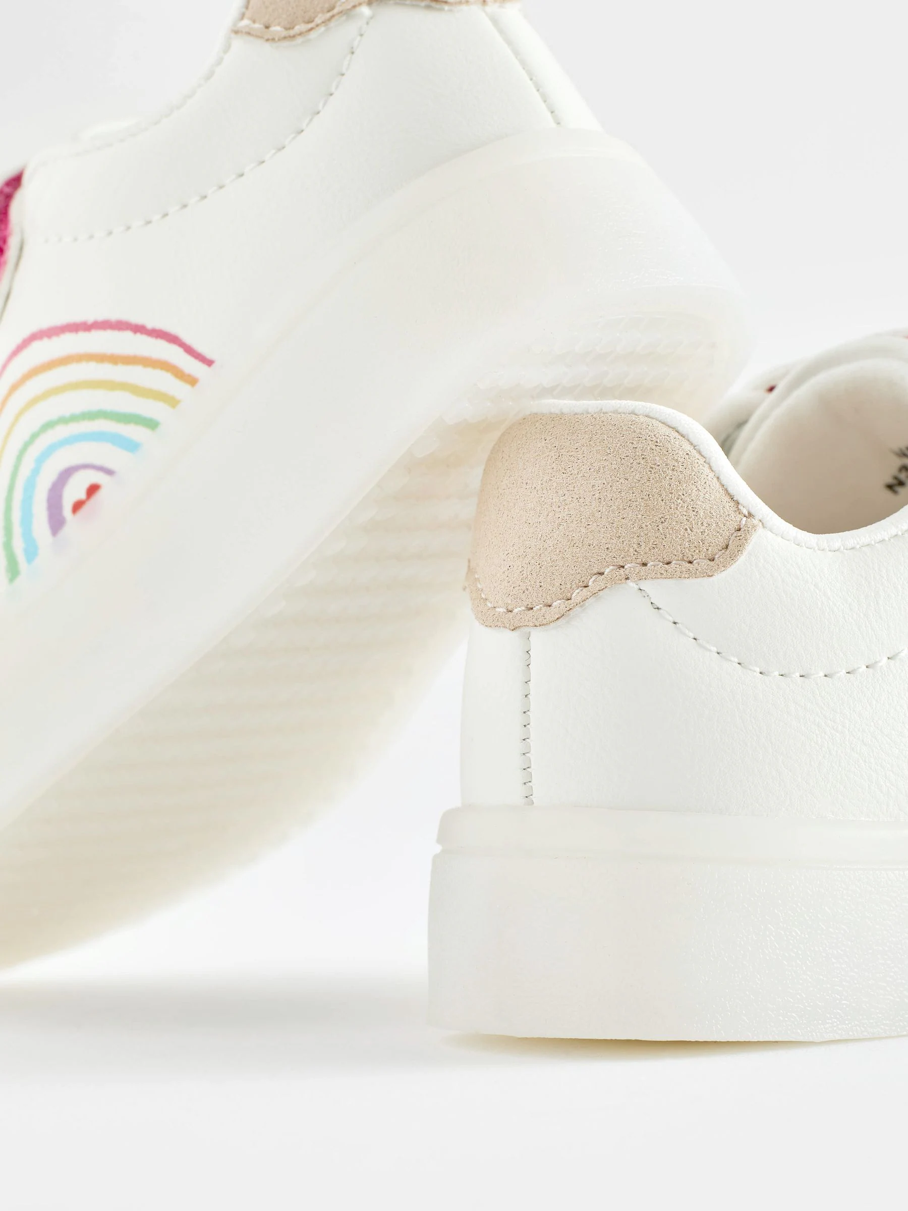 Wit regenboog - Touch Fasten Light Up Trainers