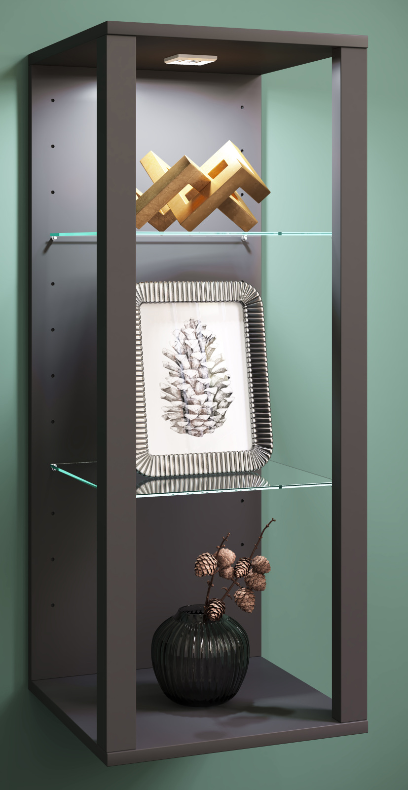 Wandvitrine GLASOL MW - anthrazit - 35x90 cm