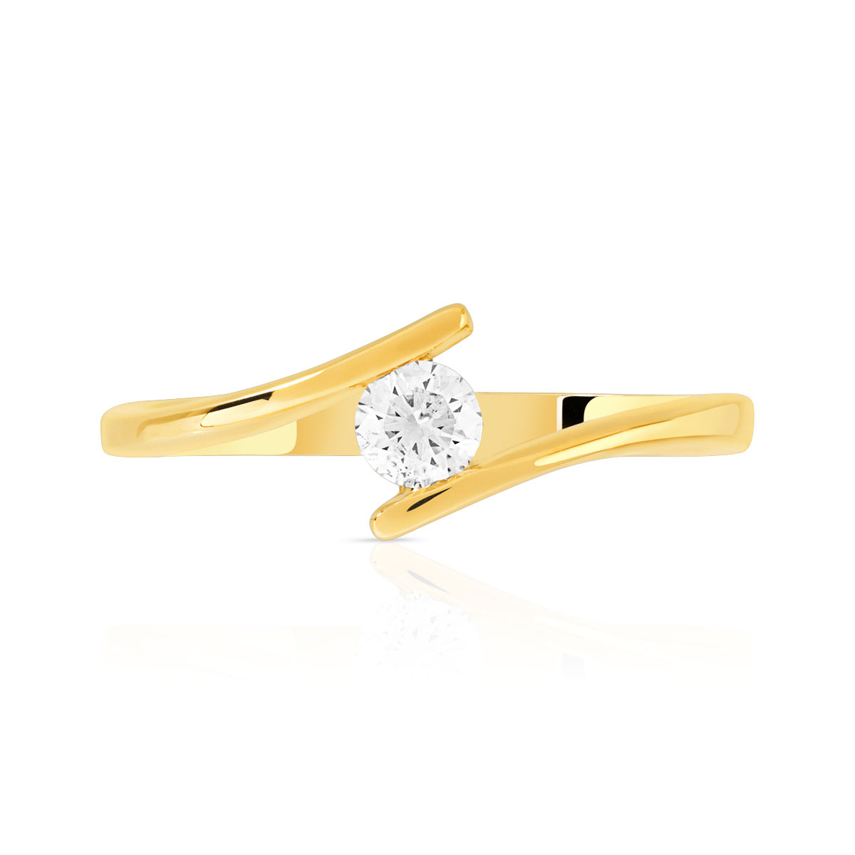 Solitaire or 750 diamant 0.15 carat H/P1