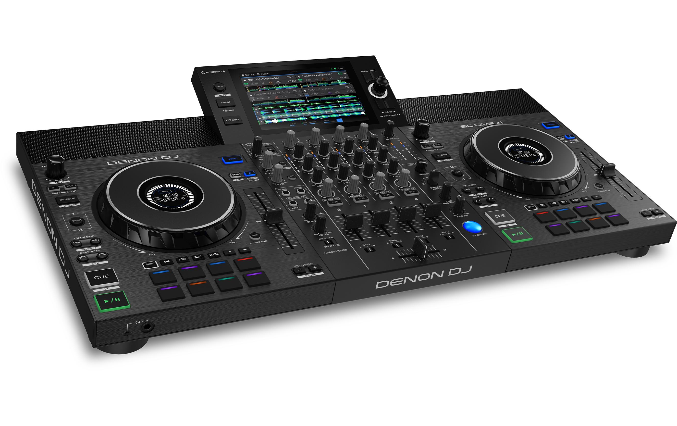 DJ-Controller SC Live 4 Schwarz<br>4-Deck Standalone DJ Controller mit WiFi