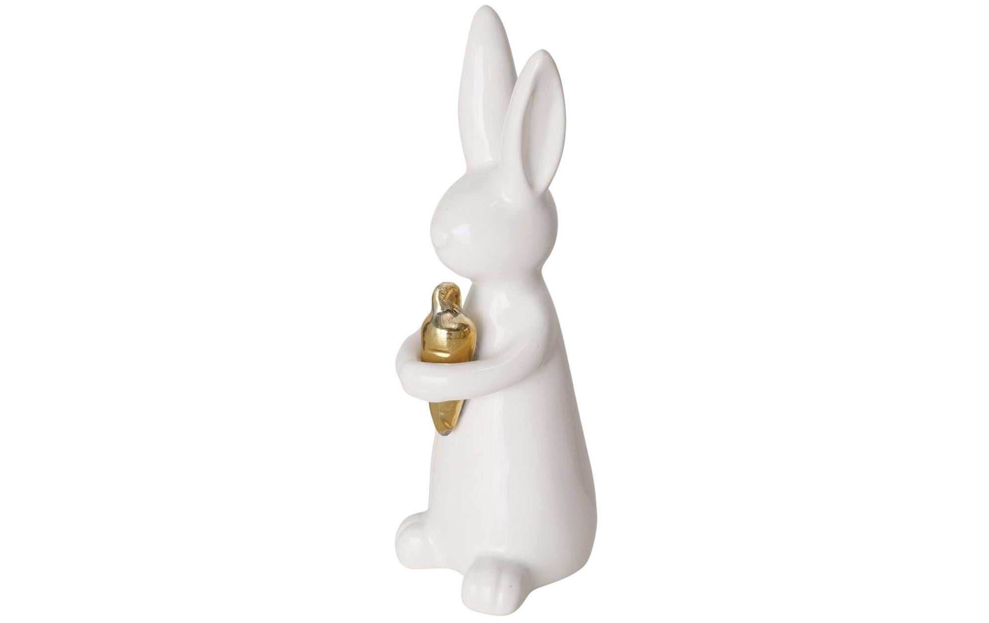 Aufsteller Hase Hopsi 15 cm, Keramik, WeissOsterdeko