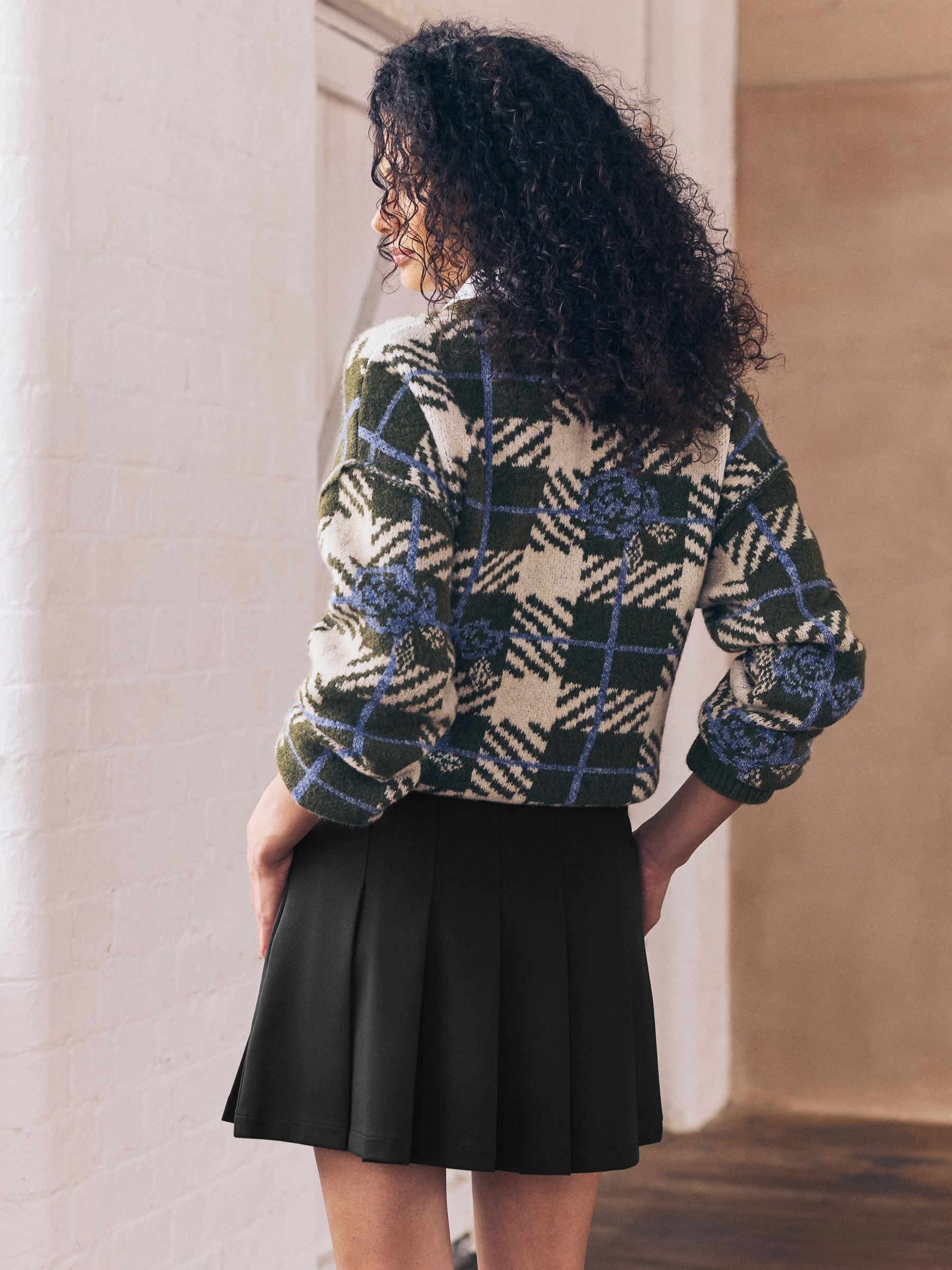 Zwart - Mini Jersey Pleated Skirt