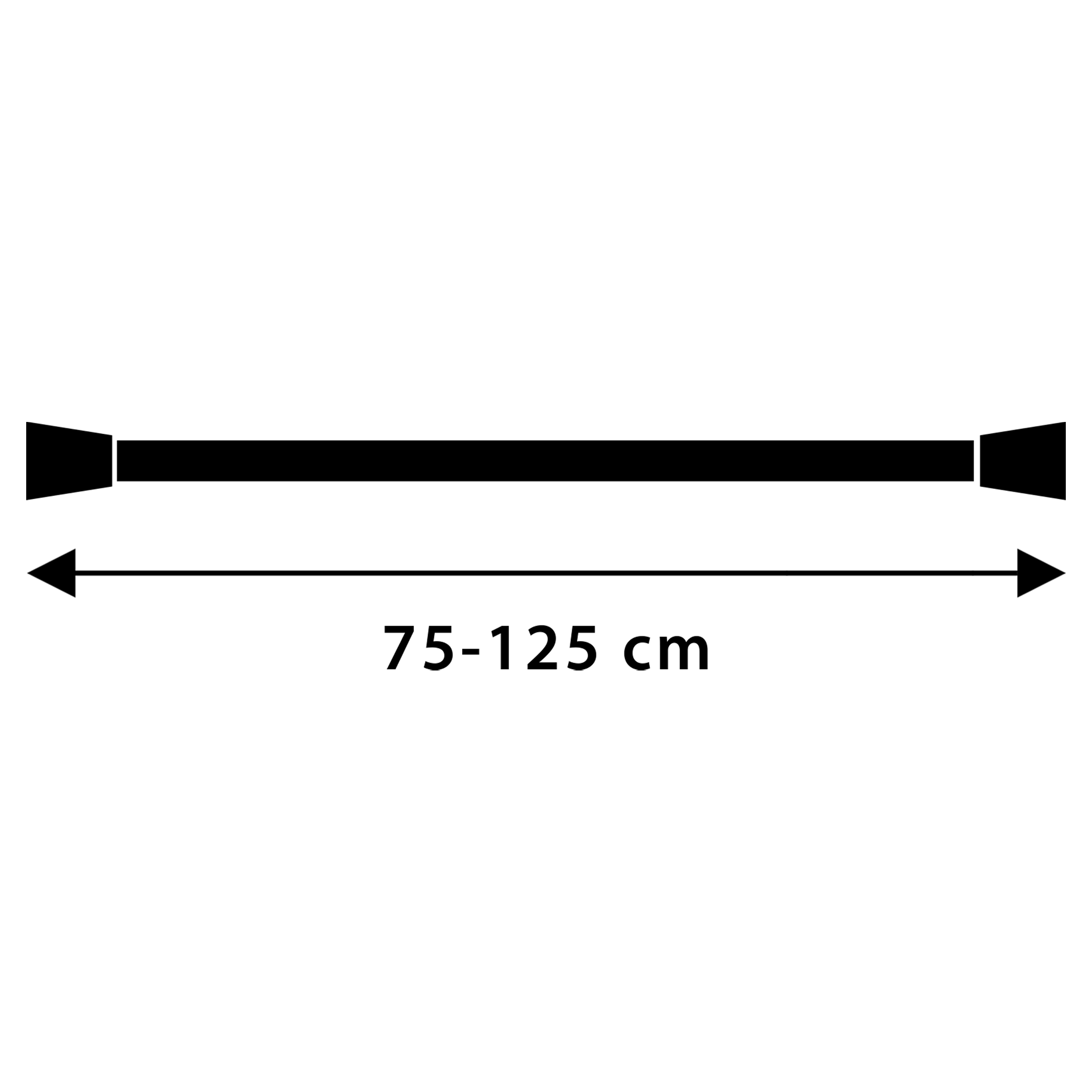 Differnz Round douchegordijnstang om vast te klemmen 75-125cm chroom