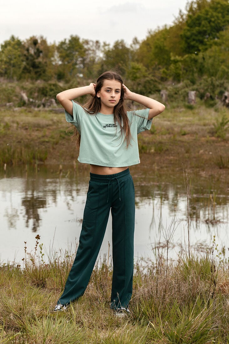 LOOXS groene looxs pantalon 10sixteen interlock wideleg pants