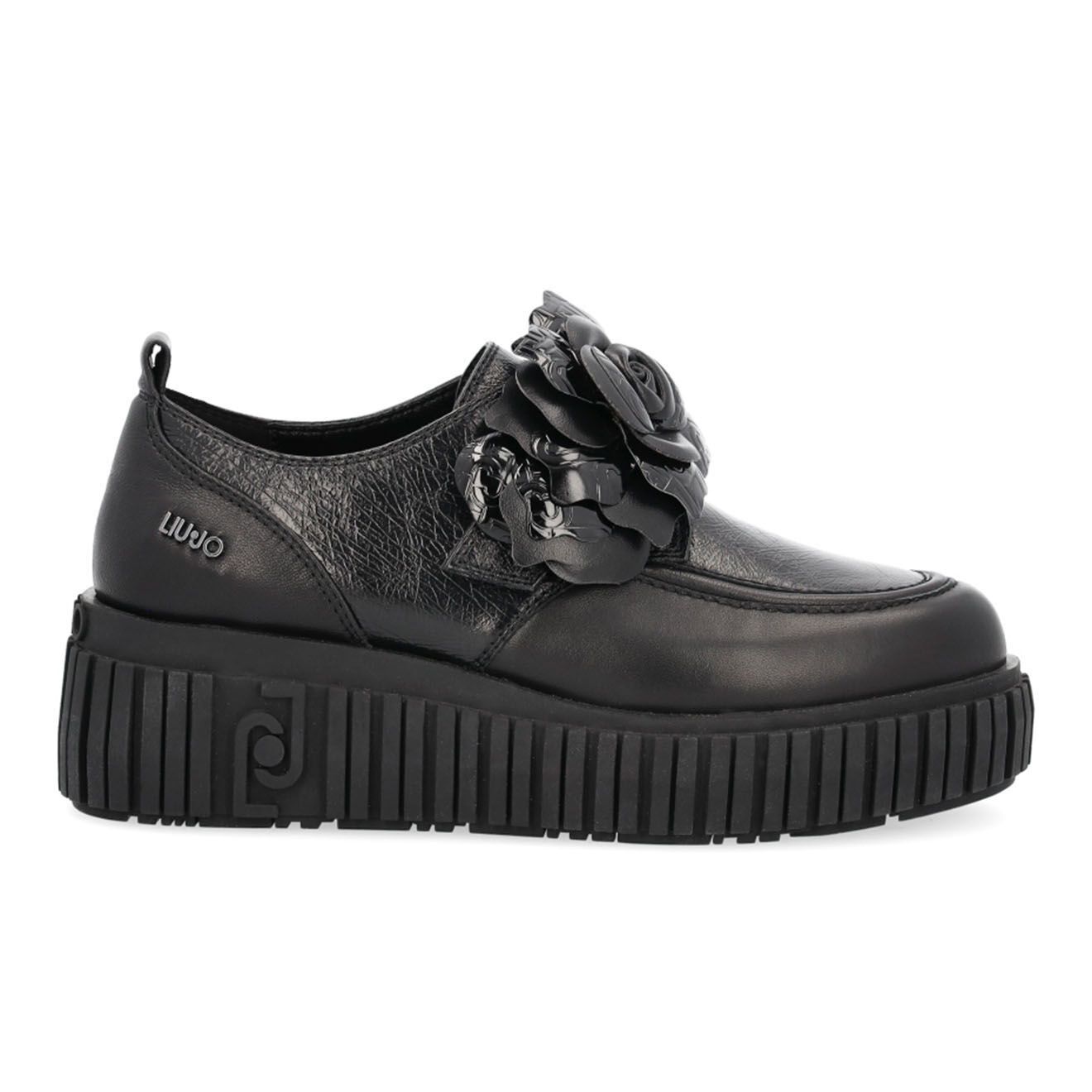 Liu-Jo Mocassins Compensés en Cuir Lara noirs
