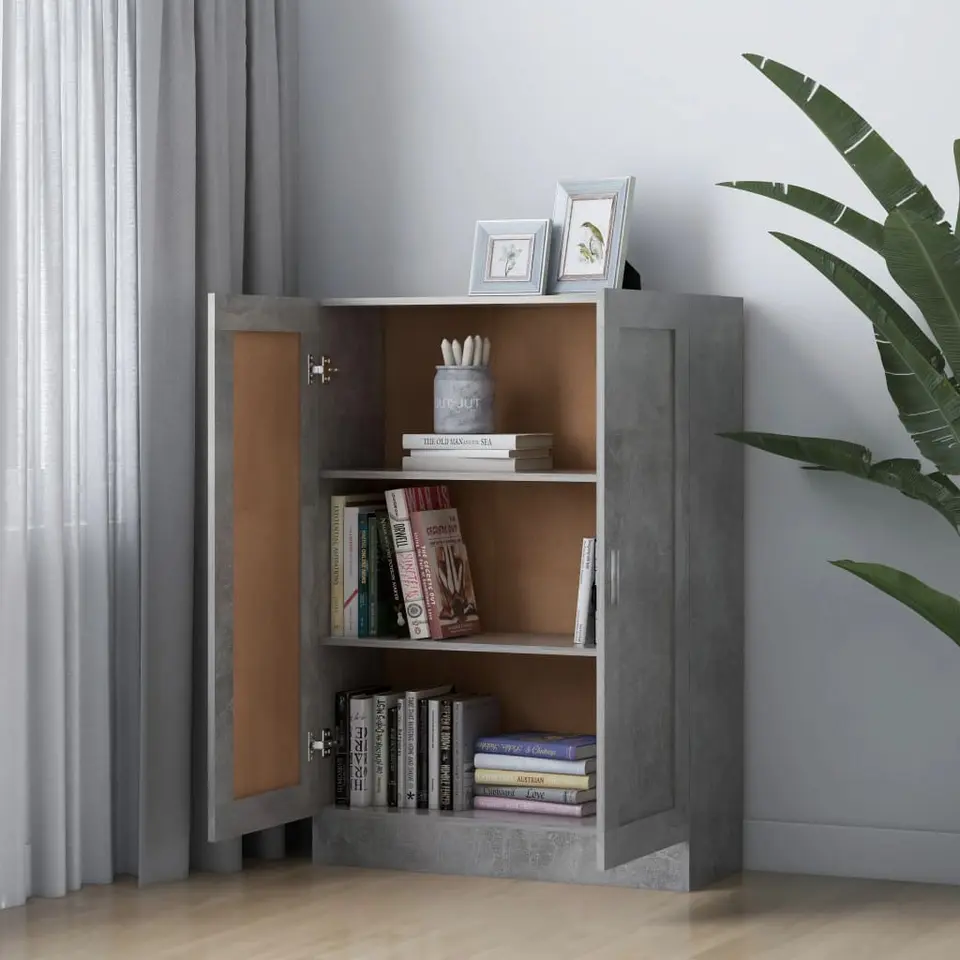 vidaXL - Boekenkast - Grijs - Bewerkt hout