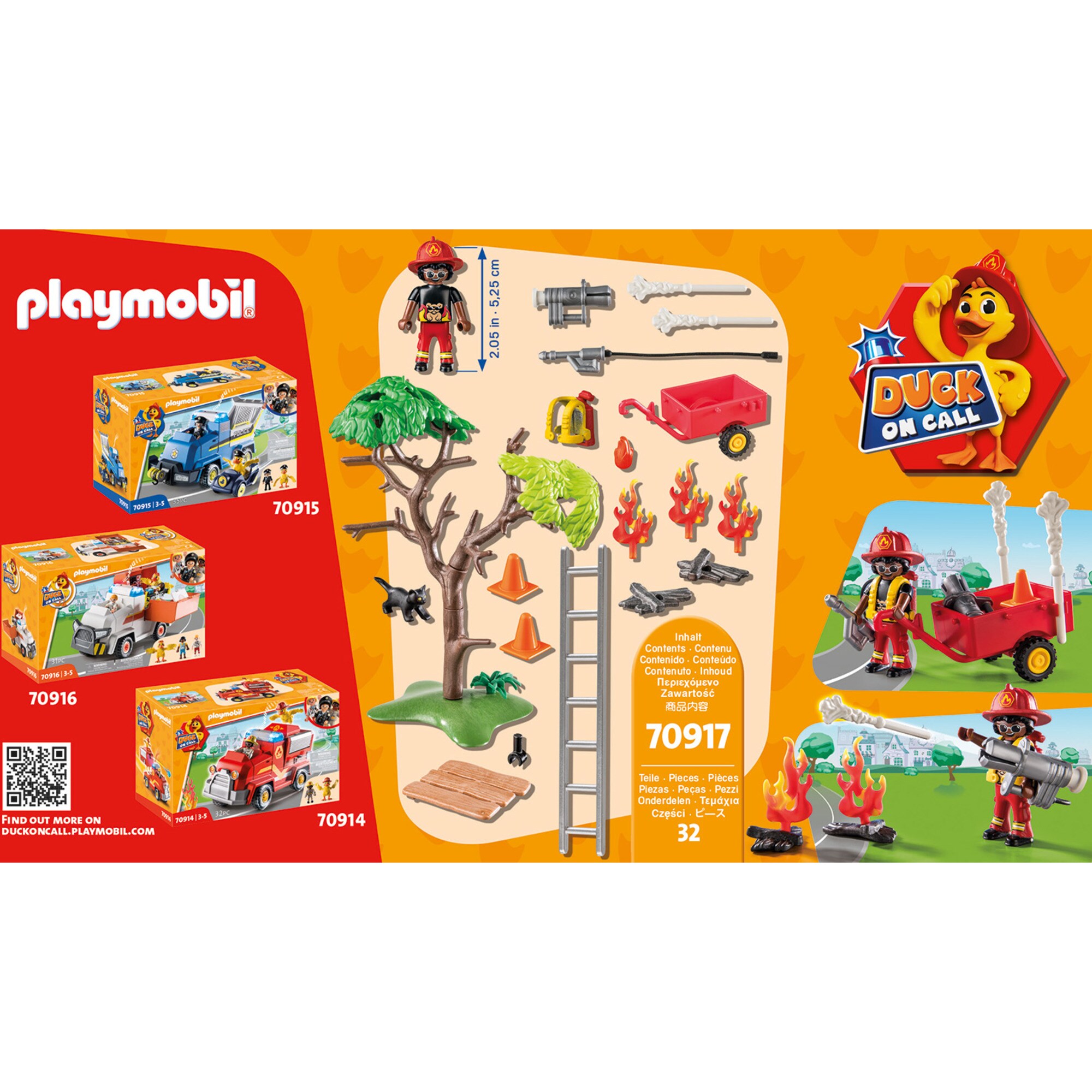 PLAYMOBIL Konstruktionsspielzeug DUCK ON CALL Feuerwehr Action. Rette die Katze!