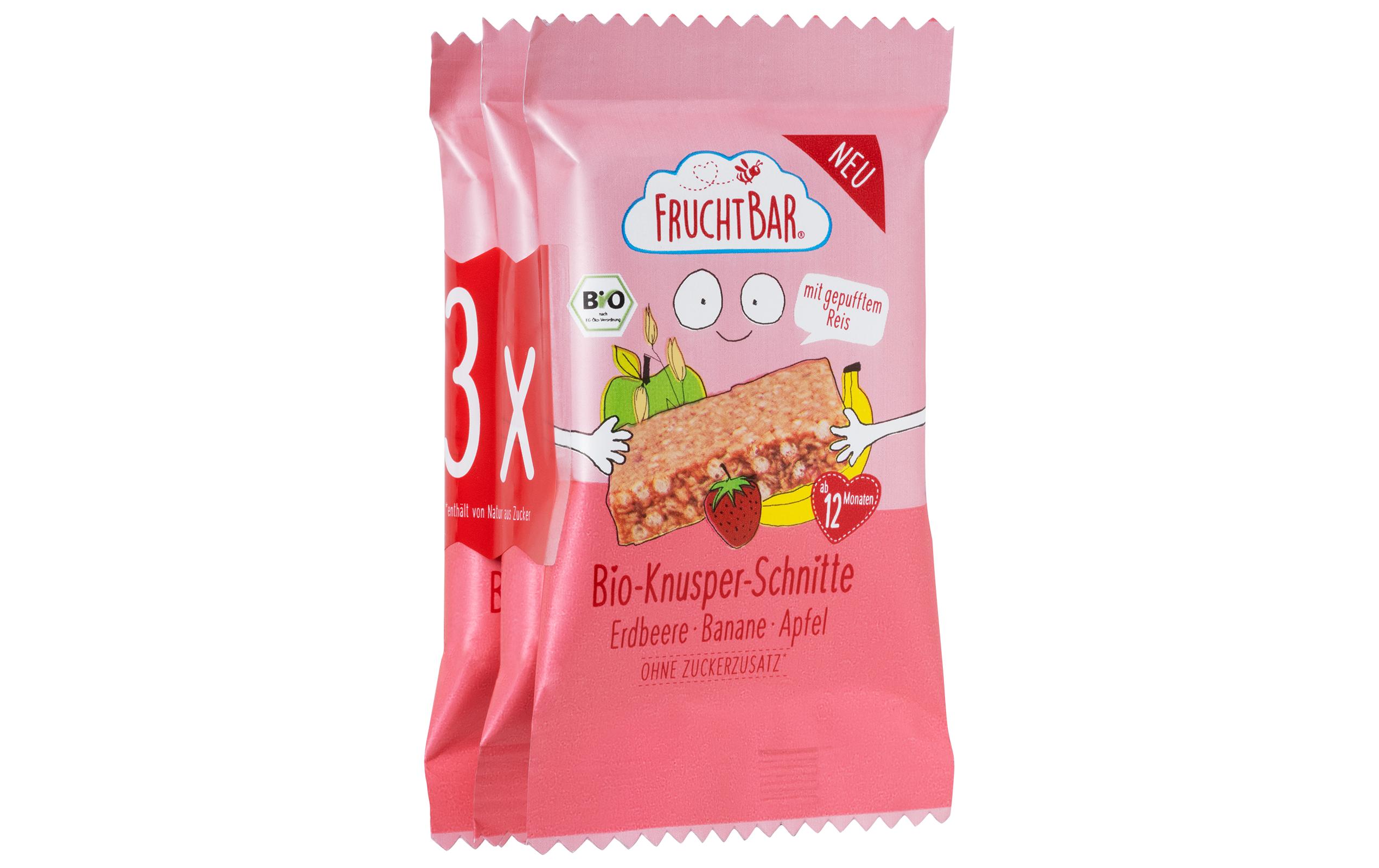 Riegel Knusper Schnitte 3 x 23gFrüchteriegel mit Erdbeere, Banane und Apfel