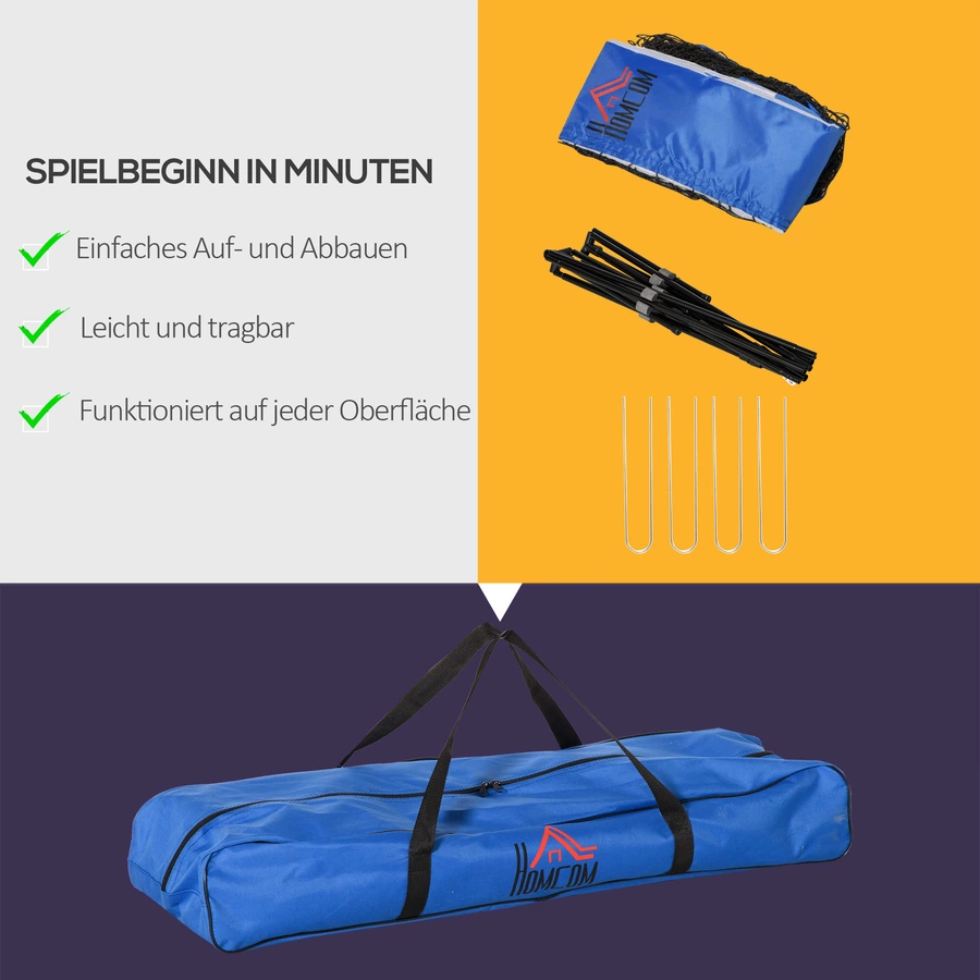 HOMCOM Badmintonnetz mit Transporttasche bunt