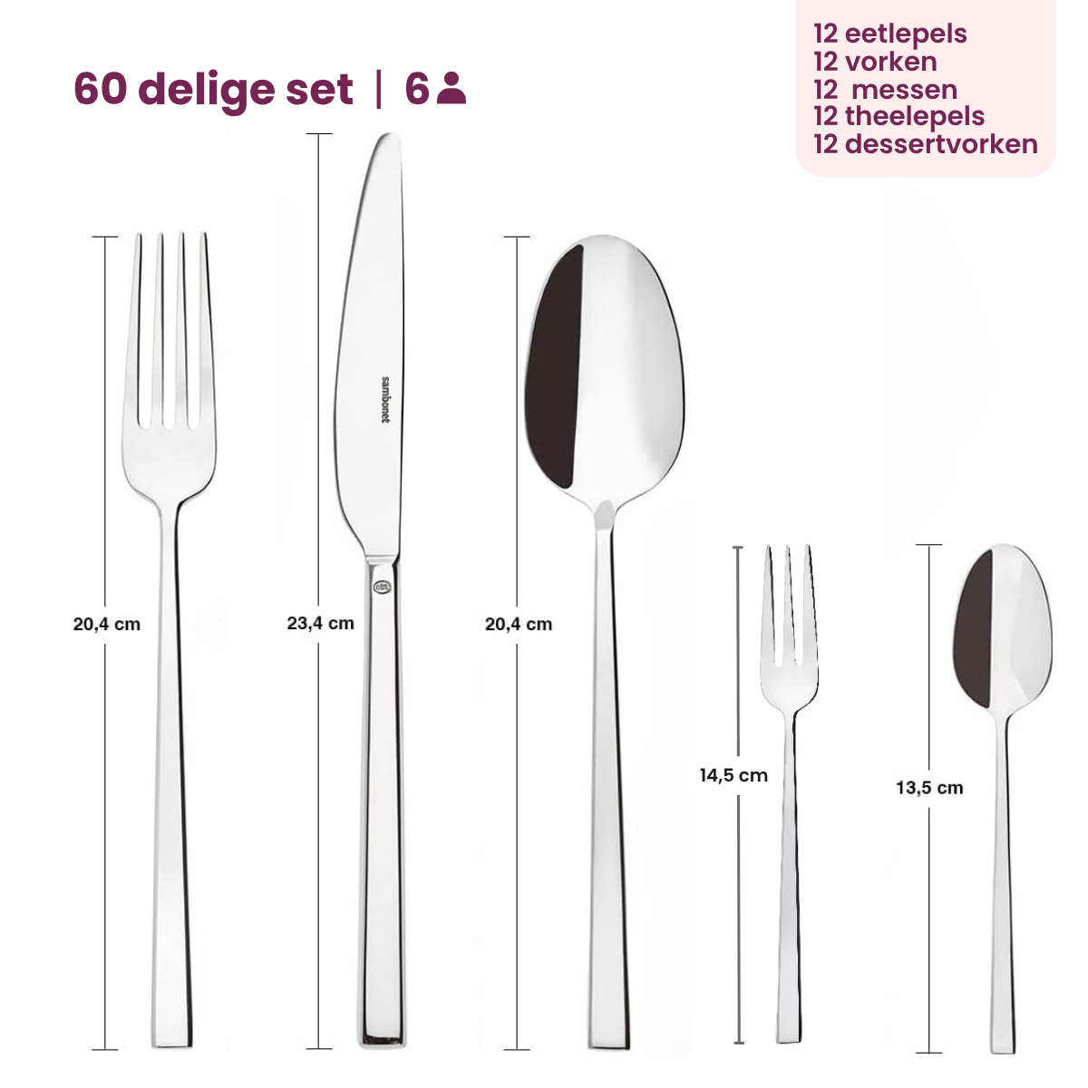 Sambonet Bestekset Rock - Goud - 60-delig | 12 personen