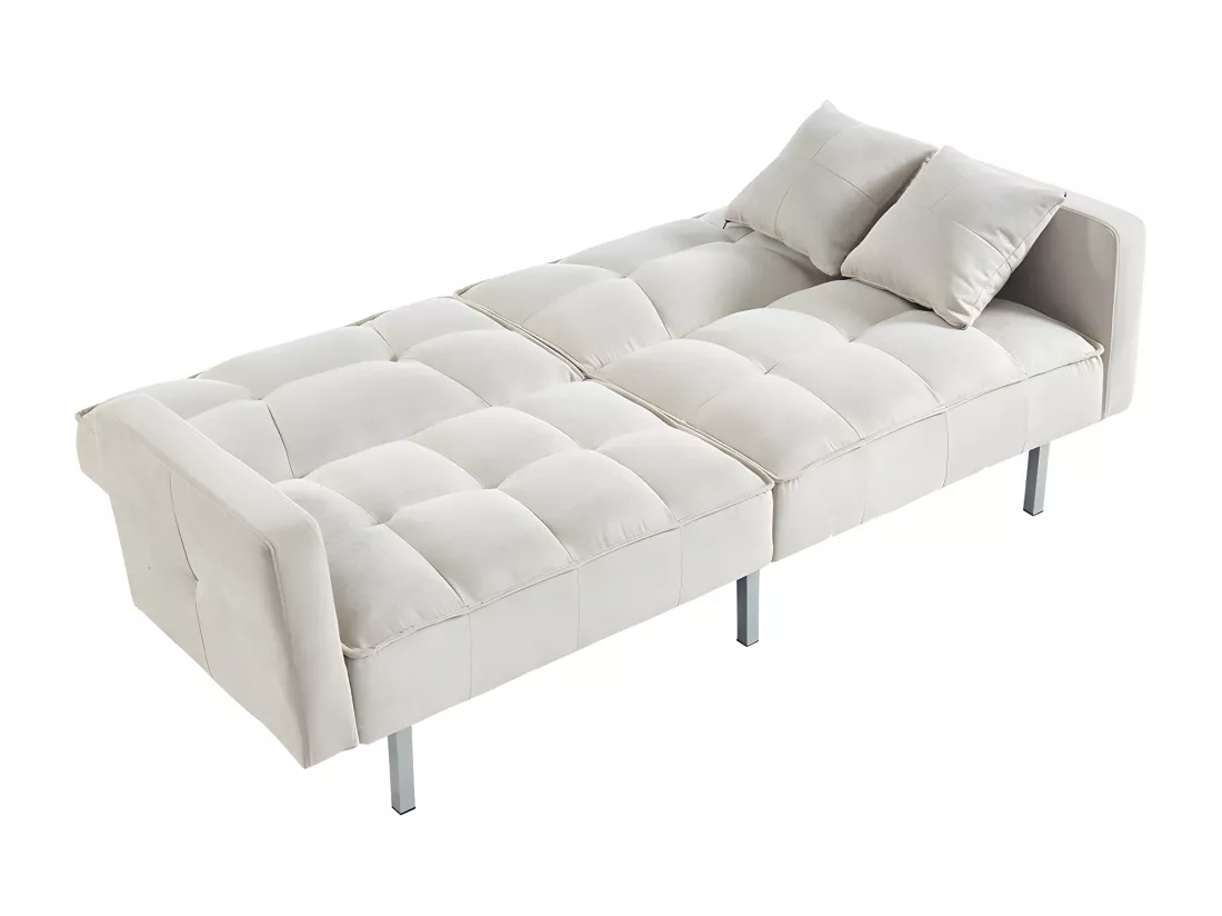 Canapé 3 places convertible clic-clac en tissu MINEY - Gris clair