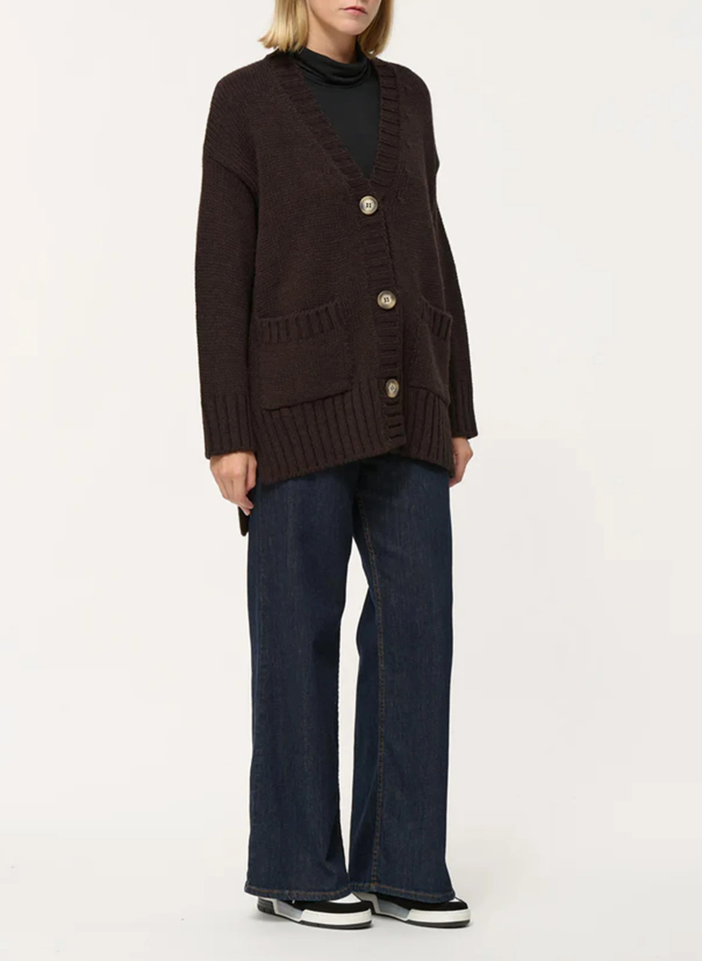 Cardigan col V | Marron