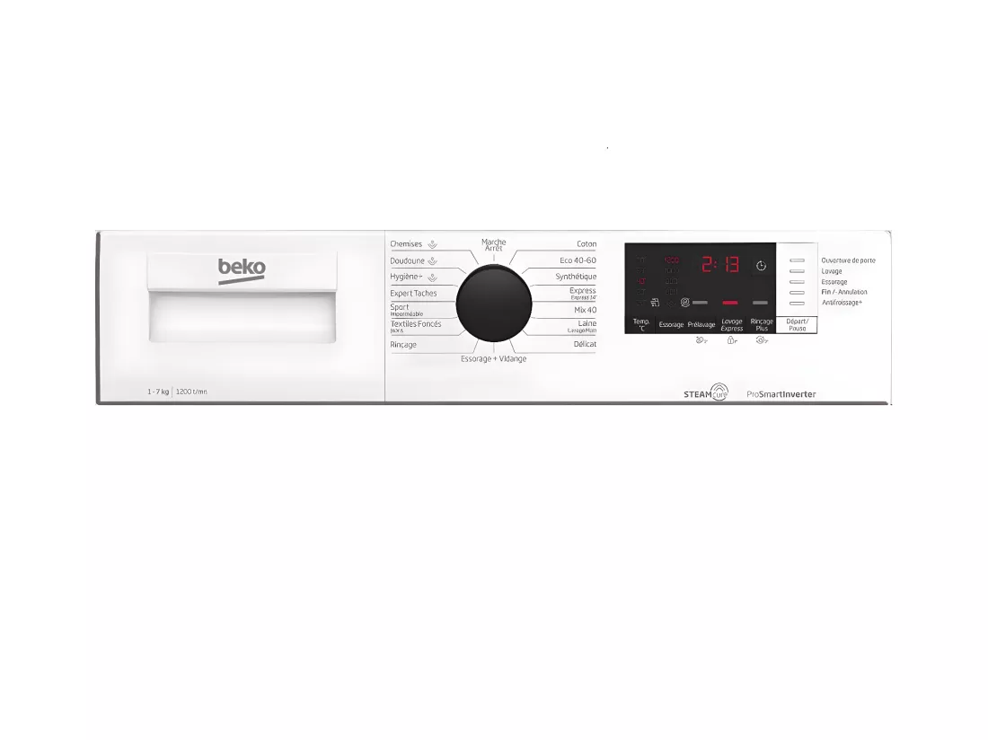 Beko Lave-linge hublot 7kg 1200 tours/min - WUV72221BW