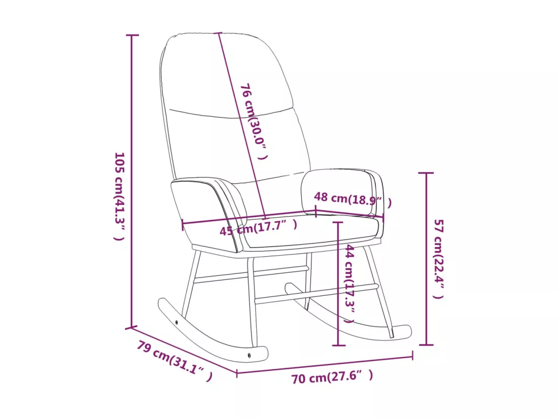 Chaise à bascule Gris clair Tissu