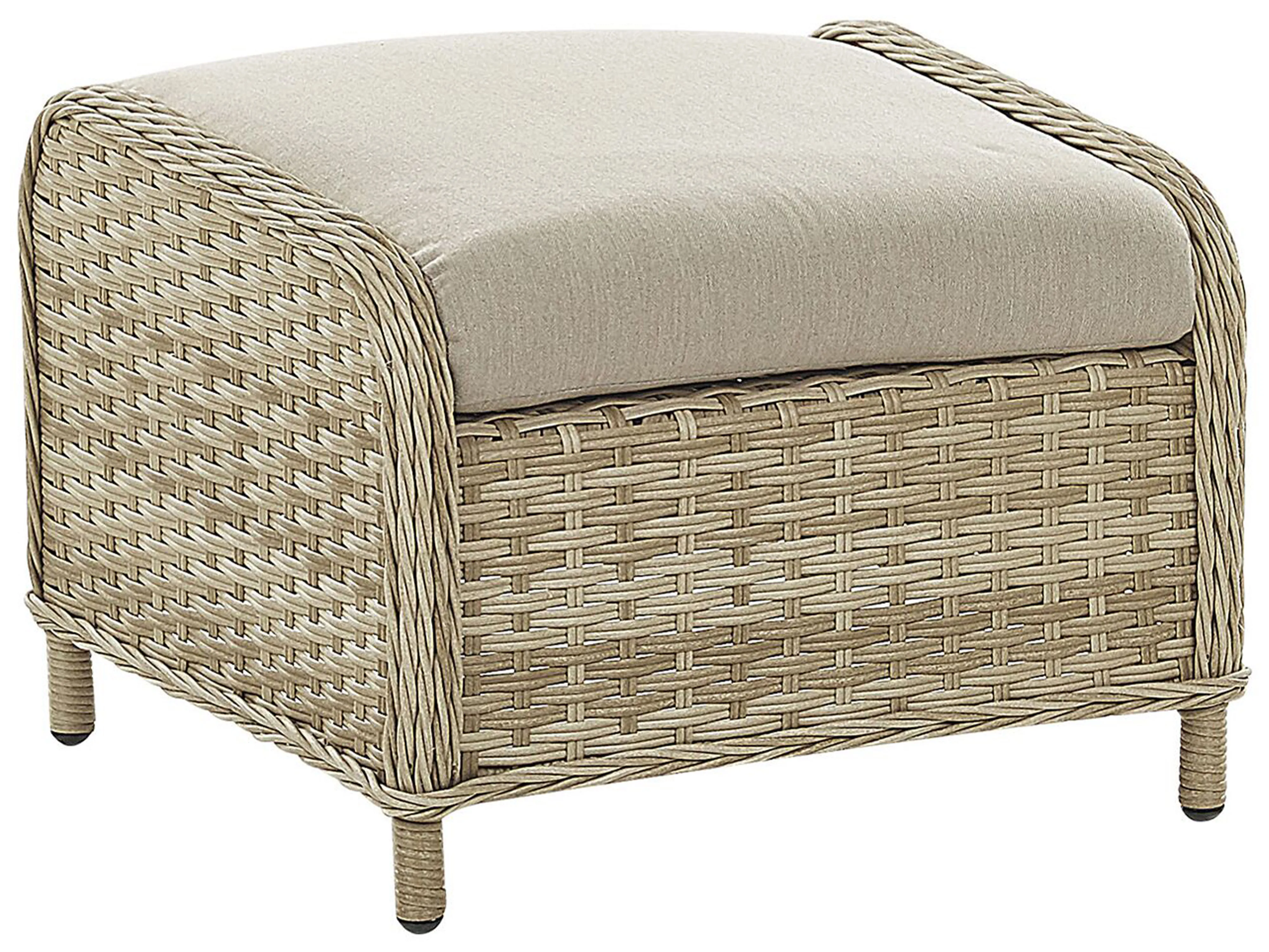 Loungeset met tafel en ottomaan 2-zits PONZA PE rotan Beige