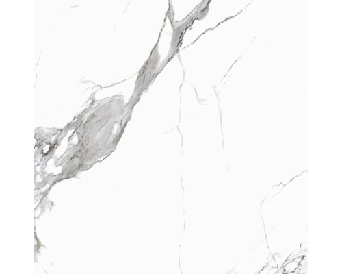 Porseleinen steengoed wand- en vloertegel Calacatta 119,7 x 119,7 x 0,8 cm wit mat gerectificeerd