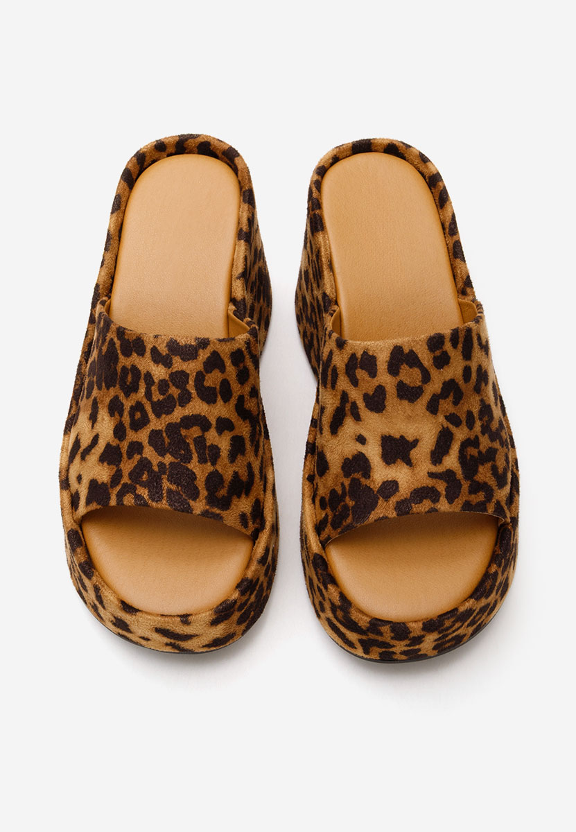 Mules à plateforme leopard Wilya