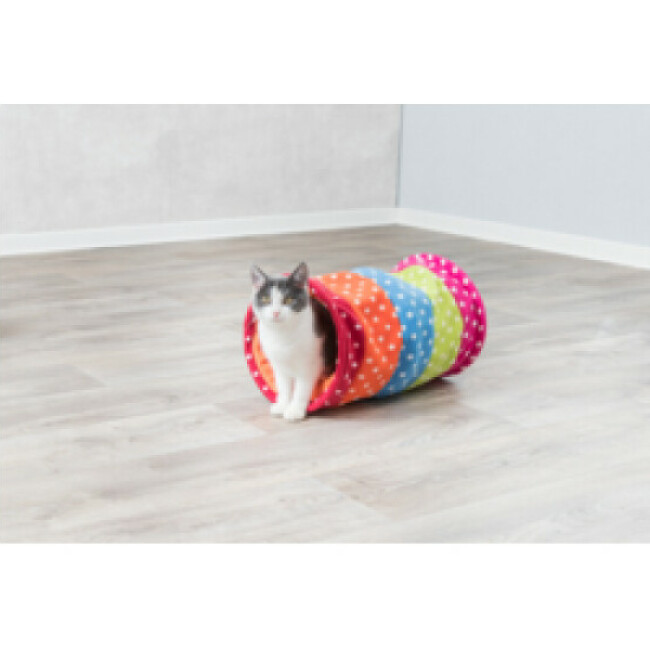 Tunnel de jeu en polaire multicolore Trixe pour chat