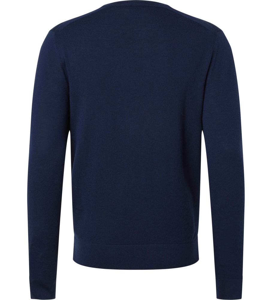 Suéter Calvin Klein azul-marinho em lã merino
