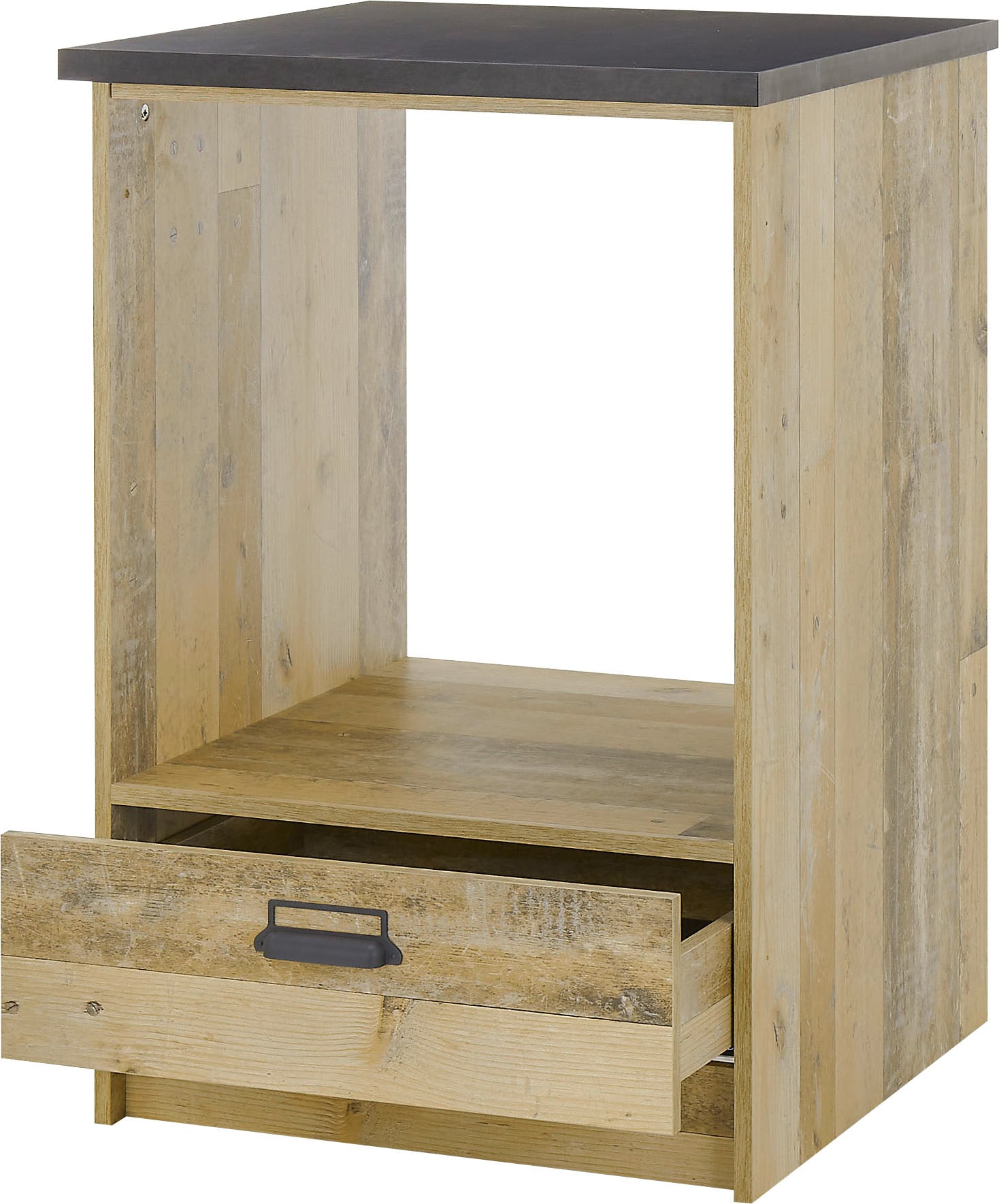 Home affaire Herdumbauschrank »Sherwood« mit Apothekergriffen aus Metall, Breite der Arbeitsplatte 63 cm