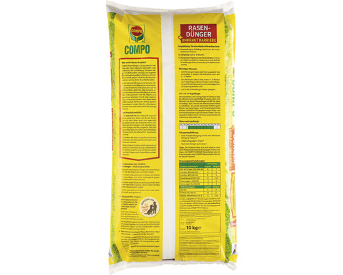 Gazonmeststof + onkruidwerend middel COMPO 10 kg 200 m² organisch-mineraal