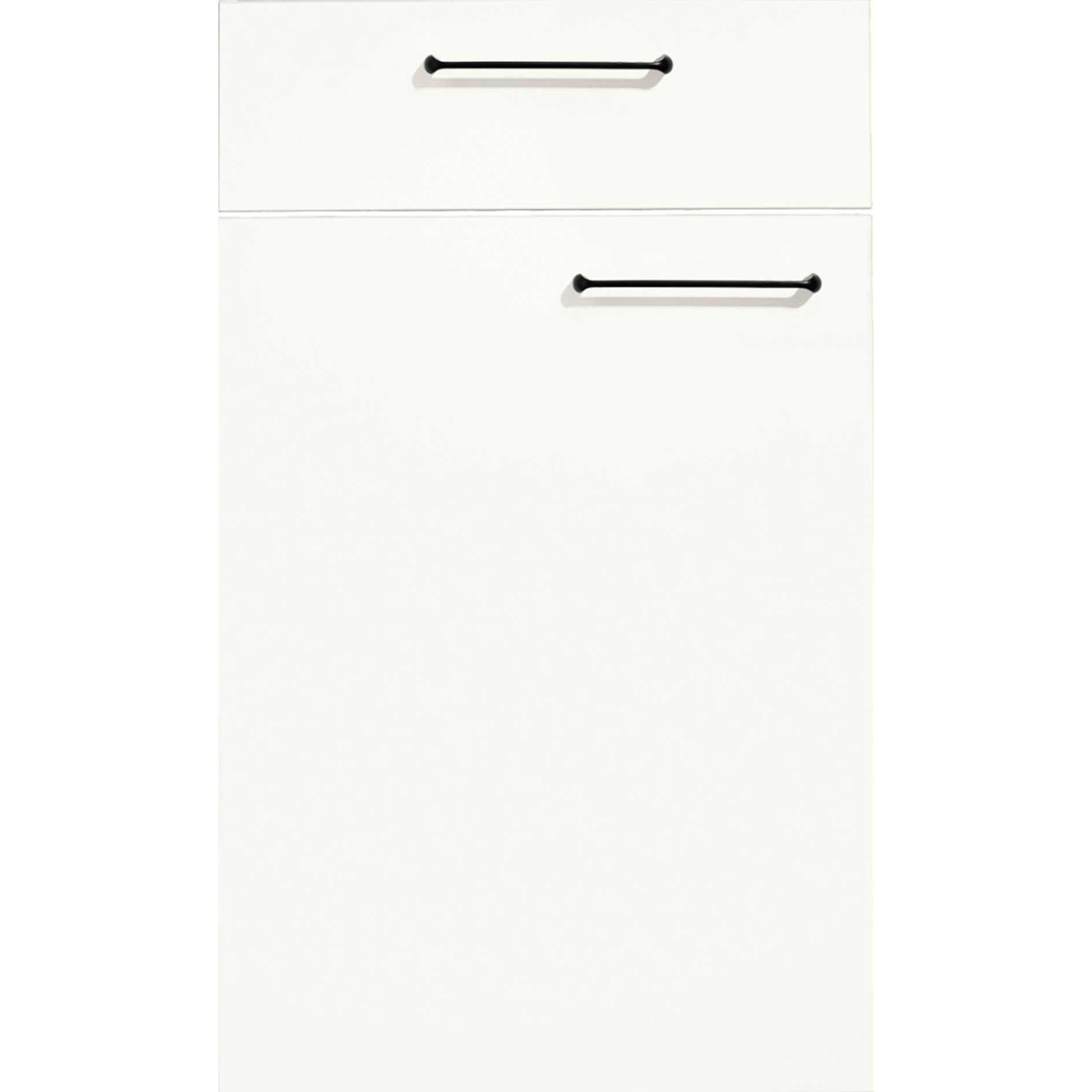 Küchenblock - weiß matt - Eiche Astig - mit E-Geräten - Kühlschrank links - 310 cm