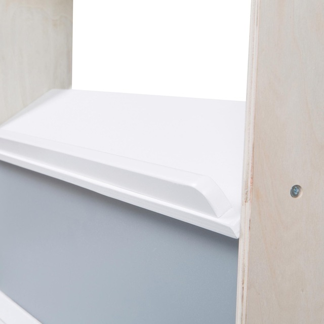 roba® Kaufladen »Verkaufsstand, weiss/grau/naur« mit Uhr