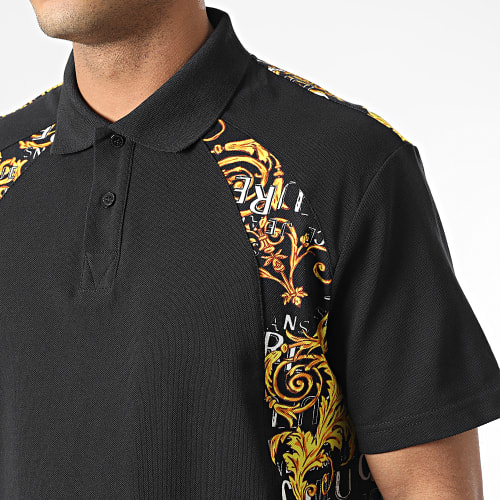 Polo Manches Courtes Intarsia Baroque 74GAG613 Noir Renaissance