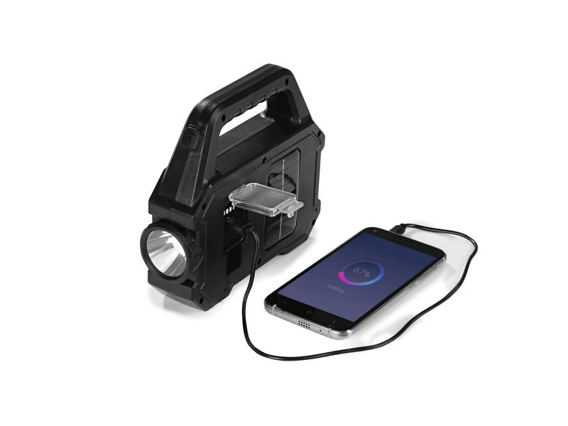 EASYmaxx Arbeitsleuchte Solar-Leuchte 3.7 V Mobile Arbeitsleuchte mit Powerbank