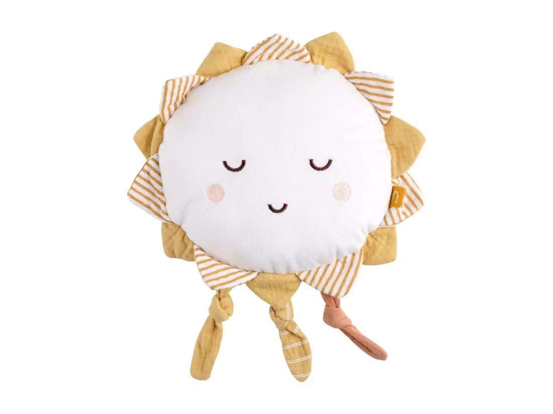 Doudou soleil en velours blanc