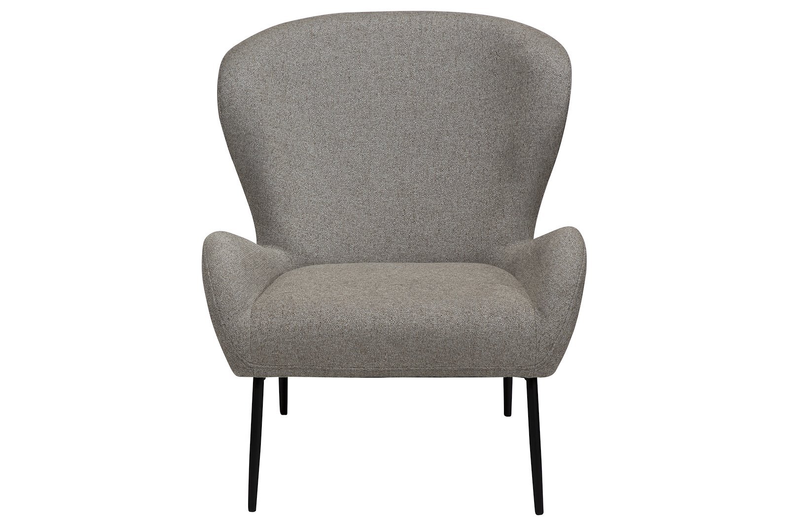 Glam hvilestol lav Tekstil Bouclé Pebble Earth med sorte ben