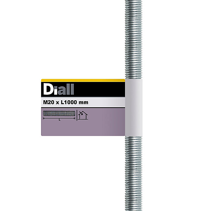 Tige filetée brillante zinguée diamètre 20 mm x 1 m