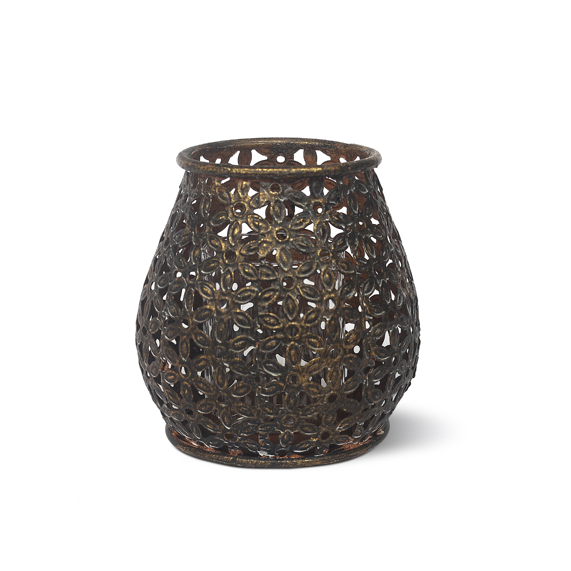 Windlicht 'Ennuin', antik messing, Ø 11,5 cm, H 12 cm von fischer's lagerhaus