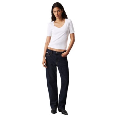 Tee-shirt à manches courtes femme Wovenlabel CALVIN KLEIN