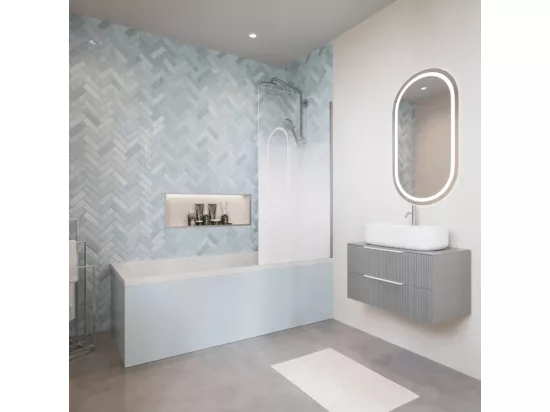 Pare bain droit AURYS Mist 1 chromée