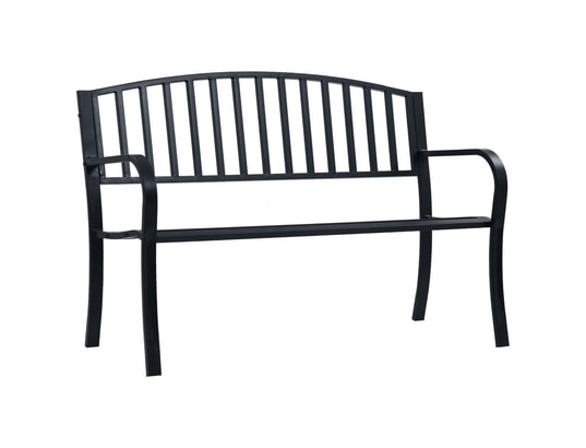 VIDAXL - Banc de jardin noir 120 cm acier