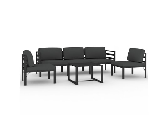 VIDAXL - Salon extérieur Salon de jardin 6 pcs avec coussins aluminium anthracite