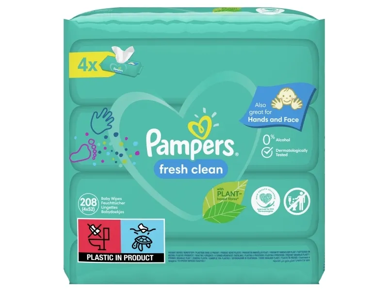 Pampers 81688043, Vådservietter til baby, Dermatologisk testet, Allergivenlig, Neutral pH