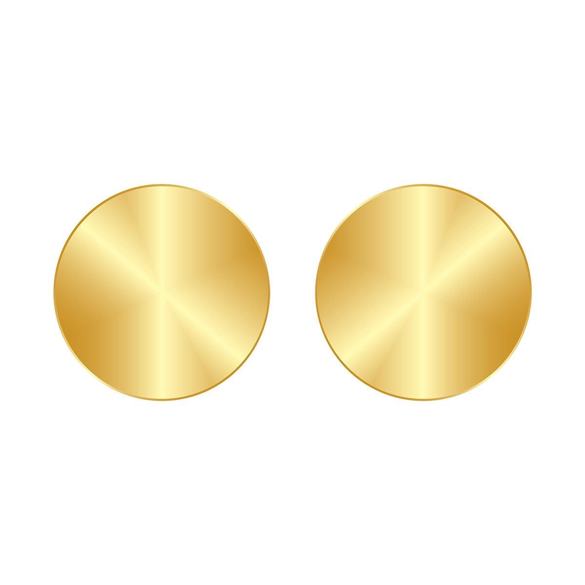 Boucles d'oreilles disque acier jaune 7MM