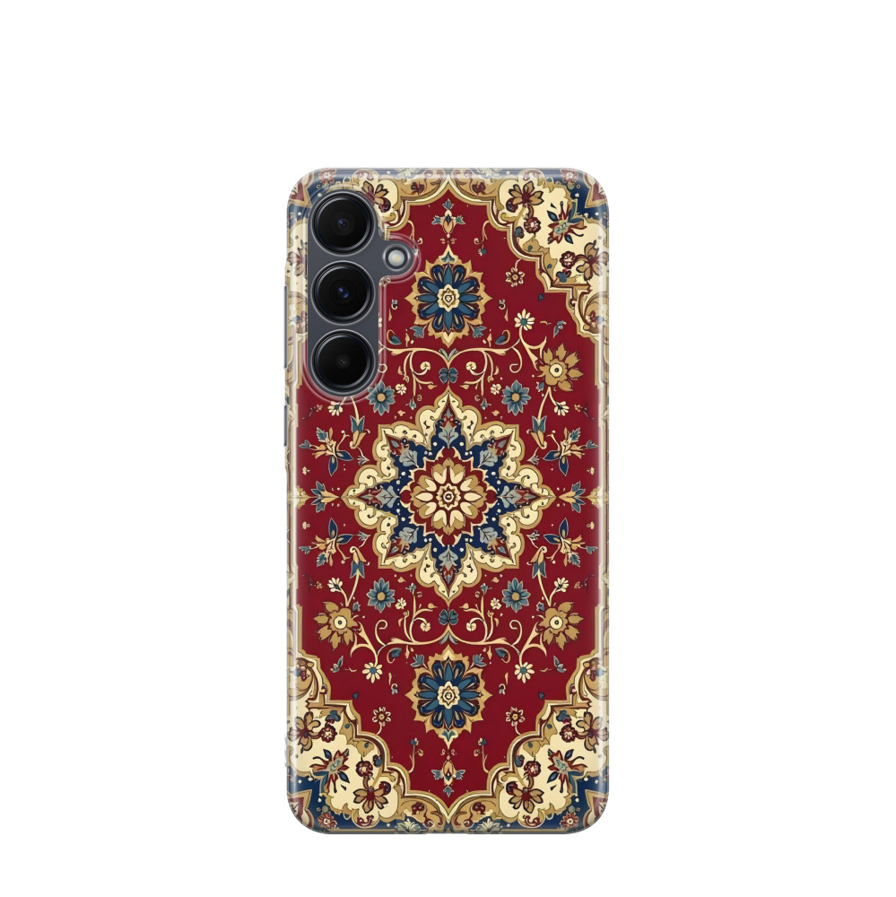 Samsung Galaxy A55 Gummi Hülle Orientalische Pracht 2 - Rot